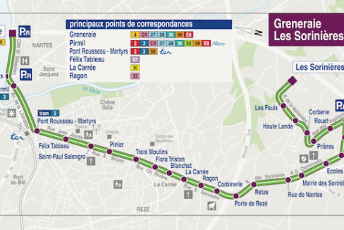 Plan TAN ligne C4 - La Gréneraie Les Sorinières